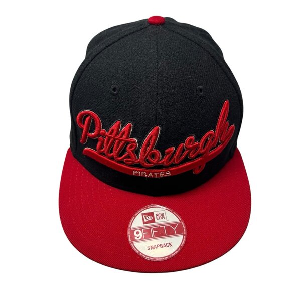 Pittsburgh Pirates Retro Script Logo Spell Out Snapback Hat Cap Wool 9Fifty - Picture 2 of 10